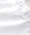 Baby Girls' Long-Sleeved Organic Cotton Twill Bodysuit with Collar MARSHMALLOW white/GRIS grey